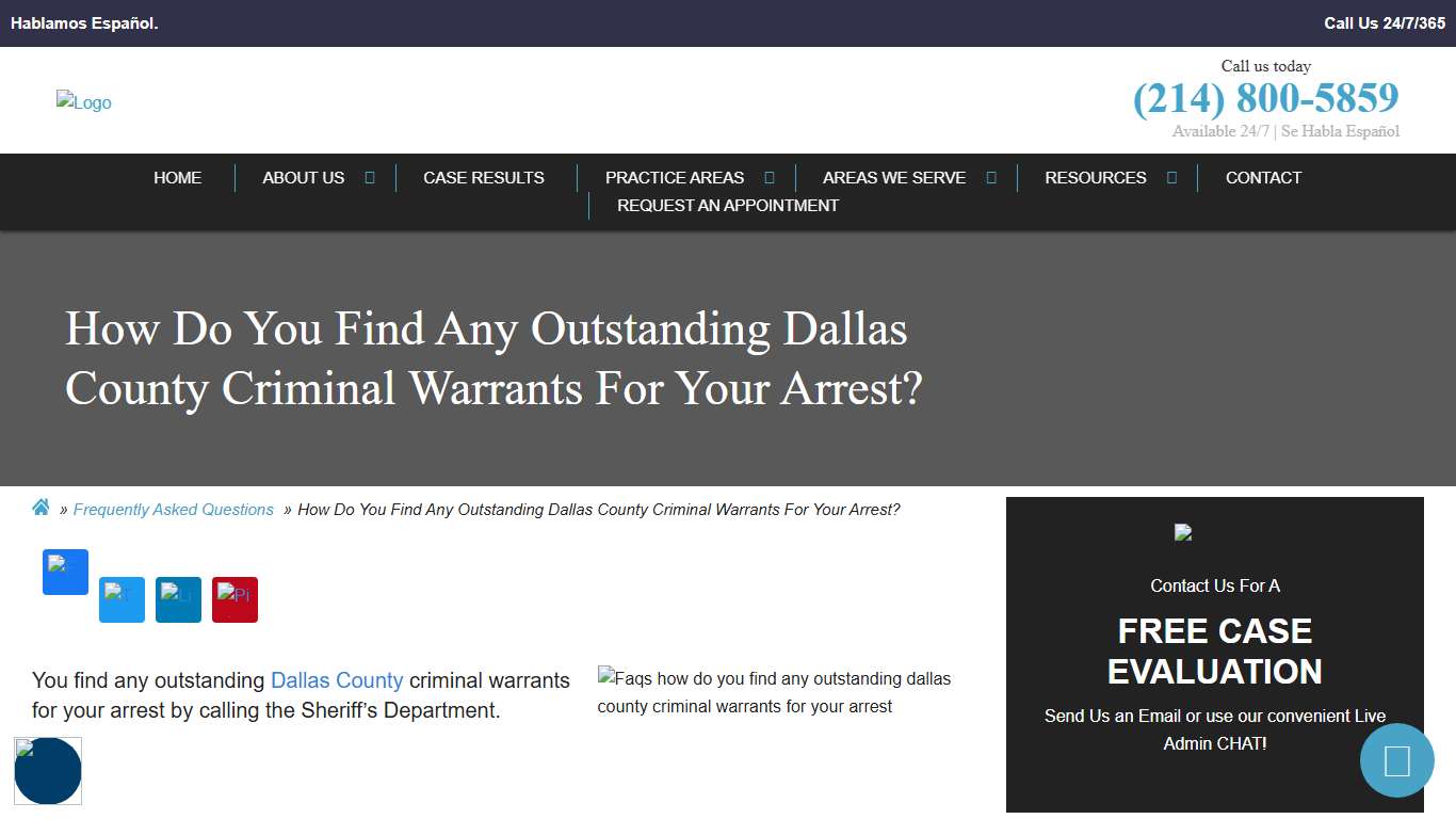 How Do You Find Any Outstanding Dallas County Criminal Warrants For Your Arrest? Law Offices of Randall B. Isenberg