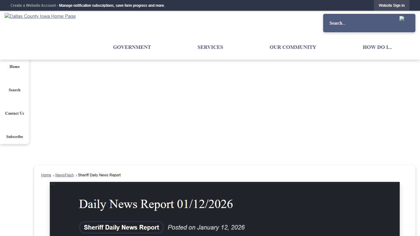 Daily News Report 01/12/2026 • Dallas County, IA